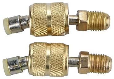 NATEFEMIN 2 x Adapter, R410A Lade-Vakuum-Anschluss-Adapter, Mini-Split-Klimaanlage, Messing, Konverter, Zubehör-Werkzeug