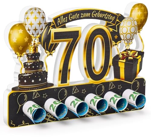 ROADPLUM 70 Geburtstag Frau Männer Doppelseitiger Farbdruck Holz, Deko 70. Geburtstag Geschenk für Freunde, Familie, Großvater, Großmutter, 70. Geburtstag Männer Frauen Hochzeitstag Party Geschenke