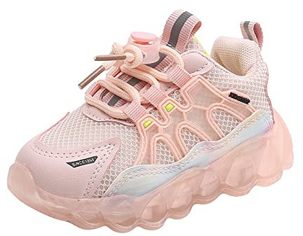 IQYU Kinder Kinder Mädchen Turnschuhe LED Licht Leuchtende Schuhe Sportschuhe Kinder Schuhe 20 21 Junge (Zjsjm-B-Pink, 23 Infant)