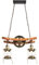 SAUADY Pendelleuchte Ketten-Deckenleuchte Vintage-Holz-Hängeleuchte 2-Licht-Hängeleuchte Höhenverstellbare Größe der Basis: 26 * 9cm Gesamtlänge: 55cm 60W