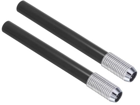 PATIKIL Prolunghe per Matite, 2pz Portamatite Regolabile in Metallo Prolunga Penna per Matite Corte Matite Colorate Scrivania Ufficio, Nero
