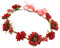 amangul Blumenkranz, Blumenkrone, Stirnbänder, Braut-Haar-Accessoire, Haarband für Damen, Hochzeit, Party, Zeremonie, Festival (rot)