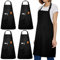 Cptoion 4 Stück Schürze,Verstellbare Schürze,Küchenschürzen mit 2 Taschen für Männer Damen,Groß Wasserdicht Kochschürze für Küche Restaurant café Backen Malen Hausarbeit (Schwarz)