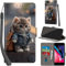 Haninsuze for iPhone SE 3/2 (2022/2020 Edition) Case PU Leather Wallet Book Flip Folio Stand View Magnetic Multi-Pattern Cover compatible with iPhone 8 and iPhone 7, 4.7-Inch Phone Case (Cat)