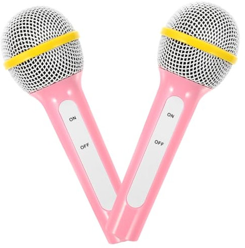 UPKOCH 2pezzi Microfono Giocattolo di Plastica per Bambino Bambina Colorati Accessorio per Recitazione e Giochi di Simulazione per Feste e Spettacoli