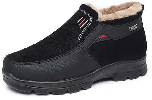 ACosySch Winter Extra weite Diabetikerschuhe aus Baumwolle Herren Warm Gefüttert Winterstiefel Bequem rutschfest Winterschuhe GR.39-48