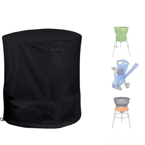 Outdoor Wood Chipper Dust Cover, Electric Leaf Shredder Mulcher Covers with Handles and Drawstring, Waterproof, 420D Oxford Black 85*110cm