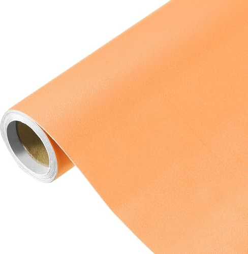 QUARKZMAN 118 x 15.7 Papier Peint Orange Papier Peint Autocollant | Papier Contact Orange en Vinyle de Couleur Unie Auto-Adhésif pour Décoration Murale