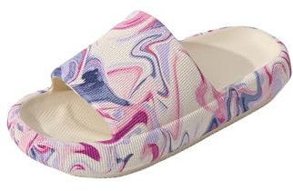 R-ISLAND Chanclas mujer, Verano,Adulto,Zapatillas,Con dibujos,Comodo y Ligero,Perfecto para Casa,Piscina,Playa.(Morado 40)