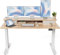 FEZIBO Electric Height Adjustable Standing Desk, 150x60cm, with Double Drawers and Storage Shelf, Maple