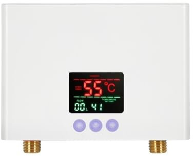 POOIQX Chauffe-Eau Instantané 3000W/5500W, Radiateur Électrique Mural for Salle De Bain, Douche d'eau Chaude Et Chauffage De La Domestique,éConomie D'éNergie(Blanc)