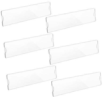 FUNNETOYU 6pièces Support De Plaque De Nom Transparent Acrylique Lot De Pour Bureau Mur Et Porte Office Pour Noms Et Titres