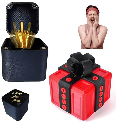 Dedo Medio en una Caja,WideSmart Caja Sorpresa con Dedo Medio,Middle Finger in a Box,Bromas para Adultos Divertidos,Cajas para Regalo de Broma DivertidaDecoración De Escritorio,Decoración del Hogar