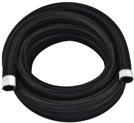 VVORHSBELL AN6 Fuel Hose10FT/3M Tainless Steel Nylon Braided Rubber Fuel Line Fuel Pipe with Most Motorbikes & Cars Using AN6 Connections (Fuel, Oil, Coolant, Hydraulic, Air Systems)