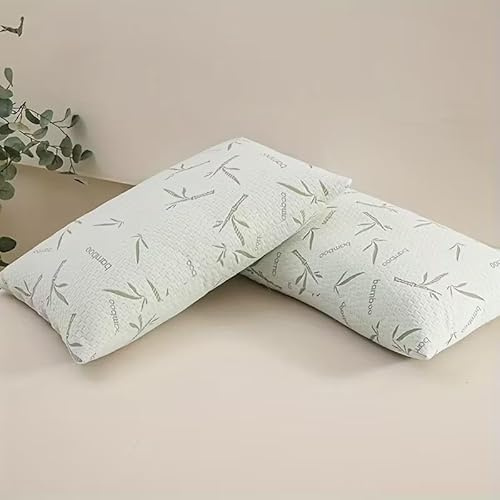 Lot de 2 Protège-Oreillers – Imperméables en Fibre de Bambou, Respirants, Fermeture Éclair - Protection maximale Anti-acariens - Douce Sensation - (50 x 70 cm/ 65 x 65 cm ) (50 X 70 CM)