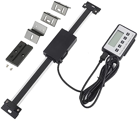 Digitalanzeige-Set, hochpräzise, ​​ferngesteuerte LCD-Anzeige für Fräsmaschinen, Drehmaschinen, Holzbearbeitung, Metallbearbeitung, Aluminiumlegierung, Schwarz, 0–200 mm