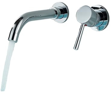 Robinet de lavabo encastré, finition or brossé/noir, for salle bain, baignoire, mitigeur eau chaude/eau froide(Chrome Polish)
