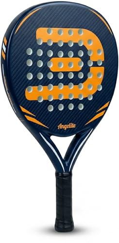Angelite Padel Racket with 2 Years Warranty | 360g Light and Durable Carbon Fiber Frame, Glass Fibre Surface and FlexCore EVA Foam for Maximum Control, Effortless Feel & All‑Court Precision