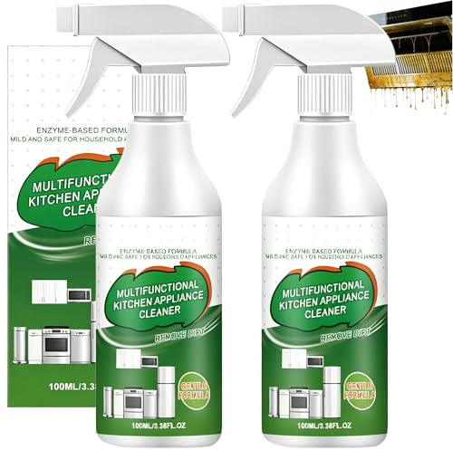 DONGTATA 2PCS Küchenreiniger Spray Fettlöser Multifunktionsreiniger für Küche Backofen Herd Dunstabzugshaube Enzym Reiniger Kraftreiniger für Edelstahl Glas Keramik Haushaltsgeräte Schnell Sauber