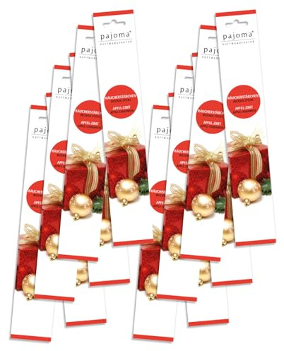 pajoma® Räucherstäbchen Apfel-Zimt 12x 10 Stück | Weihrauch-Stäbchen 28 cm - in dekorativer Verpackung