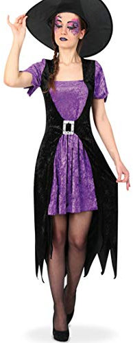 KarnevalsTeufel Damen-Kostüm Hexe Violetta, violett-schwarz, Witch, Zauberin, sexy Kleid, Halloween (42)