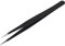 ESD Pinzette, Präzisions Antistatisch Edelstahl Pinzette elektronik modellbau Werkzeug, gerade Spitze, schwarz, 14 cm