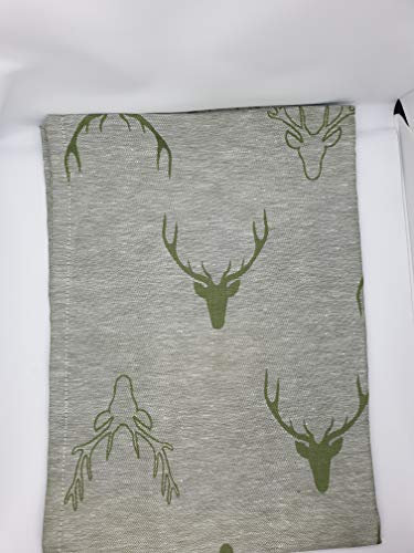 Sander Geschirrtuch 50 x 70 cm Motiv Cerf Weihnachten Hirschgeweih Farbe Grün Leinen und Baumwolle