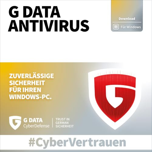 G DATA Antivirus 2026 | 5 PC | 1 Jahr | für Windows | zukünftige Updates inklusive | Made in Germany | Aktivierungscode per Email