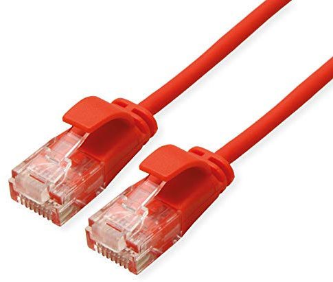 ROLINE UTP DataCenter Patchkabel Kat.6A (Class EA), LSOH, slim, rot, 1 m