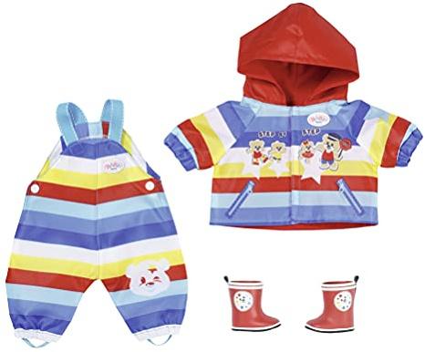BABY Born Kindergarten Set Matschhose, Puppenoutfit mit Jacke, Hose und Stiefeln, passt 36 cm Puppen, 831618 Zapf Creation