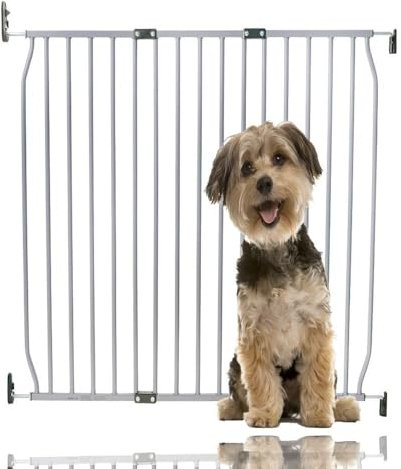Bettacare Eco Screw Fit Pet Gate, Grey, 100cm - 110cm, Screw Fitted Dog Gate, Safety Gate for Puppy