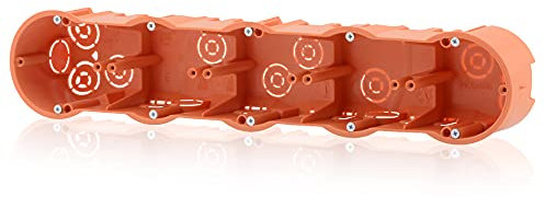 Unterputzdose 5fach Verbindungsdose tiefe Schalterdose Fräsloch Ø 68mm, Höhe 60mm, Orange IP30 650°C für die Geräte Montage, Ohne Schrauben