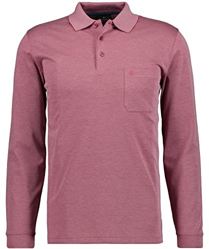 RAGMAN Herren Softknit-Polo mit Brusttasche, Langarm Vintage Rot-434, 3XL