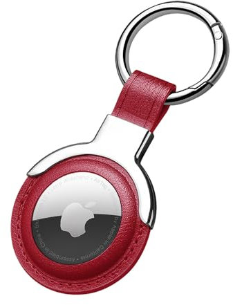Sichy Custodia protettiva in pelle per AirTags, compatibile con AirTags, supporto ad anello per AirTag, portachiavi con etichetta d'aria, custodia protettiva per Airtag, portachiavi per bagagli