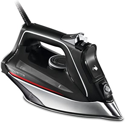 Rowenta DW8210D1 - Plancha (Plancha vapor-seco, Microsteam 400 soleplate, 2 m, 200 g/min, Negro, Rojo, 50 g/min) (Reacondicionado)