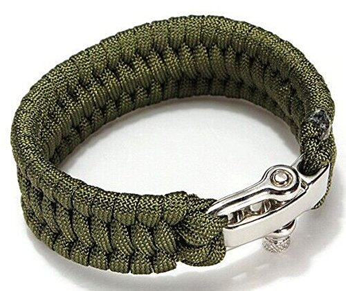 SagaSave Outdoor Paracord Survival Armband, Notfall Rettung Fallschirmseil Armband mit verstellbarer Schnalle für Reisen, Camping und Wandern (Grün)