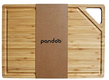 pandoo Bambus Schneidebretter | Schneidebrett Holz, Küchen Gadgets, Holzbrett Küche, Schneidebrett Set, Cutting Board, Servierplatte, Holzbretter, Küchenzubehör, Brettchen | (39 x 28 cm)