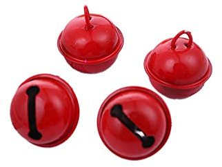 Wambere 100 Stück 22mm Glöckchen Schellen Bunte Metallglöckchen Glöckchen Bastelglocken Schlittenglocken Kleine Glocken für Handwerk Weihnachtsfeier Dekor DIY Schmuckherstellung Haustier Glocken,Rot