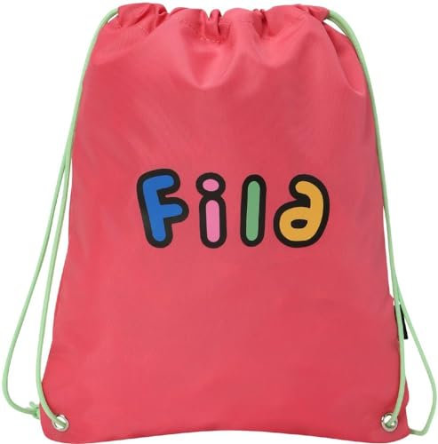 FILA Unisex Kids LIMAY Funny Logo Small Sport Drawstring Backpack, Pink Lemonade