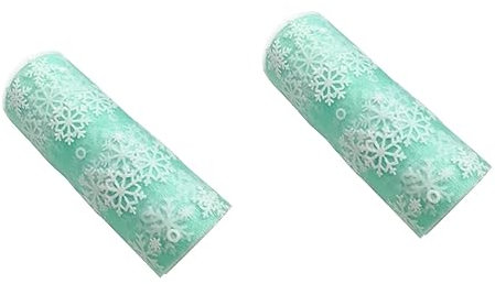 Warmhm 2pcs Ribbon for Christmas Tree Glitter Tulle Ribbon Fabric Ribbons Christmas Mesh Ribbon Christmas Glitter Ribbon Light Blue Ribbon Christmas Decor Tulle Yarn Wired Banquet Tutu
