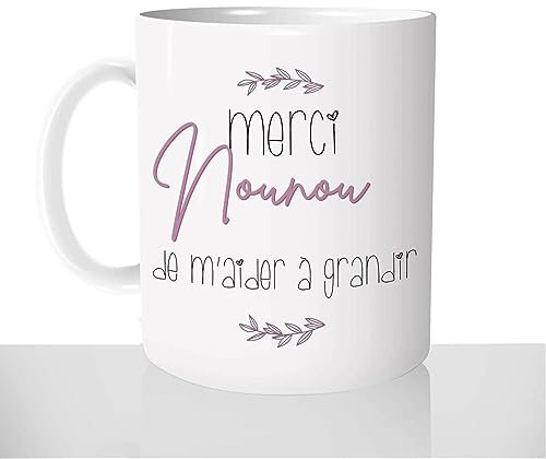 Mug Merci Nounou de M'aider à Grandir - Tasse Cadeau Femme - Idées Cadeaux Original - Nourrisse - Noël Anniversaire