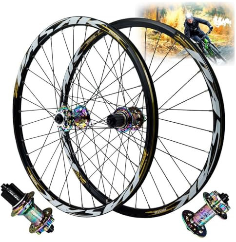 Rennradräder 26 27,5 29 Zoll MTB Felge Aluminiumlegierung Scheibenbremse 32H Mountainbike Fahrradräder Vorne Und Hinten QR 135mm Kompatibel 7-11 Geschwindigkeit (Farbe : C, Size : 24 inch)