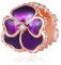 Rimgoris 925 Sterling Silber Charme für Frauen Armbänder Halskette Stiefmütterchen Blume violett Blütenblatt Clips baumeln Charme Geschenk 2 Packs
