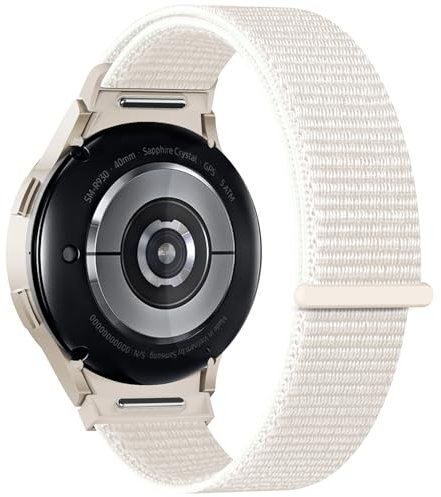 AMSKY One Click 20mm Nylon Kompatibel mit Samsung Galaxy Watch 6 Armband 40mm 44mm, Galaxy Watch 7 4 5 Armband, 6 4 Classic 47mm 43mm 46mm 42mm, 5 Pro 45mm, Klettverschluss Sport Loop Band