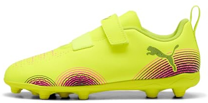 PUMA Kinder Future 8 Play V FG/AG RB Fußballschuhe 28, Yellow Alert Black Sun Struck Pink