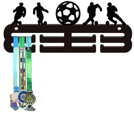 Trophäen-Aufhänger-Aufbewahrungsregal, Trophäen-Aufhänger-Ständer - Multifunktionaler Kleiderbügelständer aus Acryl - Schwarzer Display-Aufbewahrungsrahmen, bohrfreier Halter für Swim-Soccer-Auszeichn