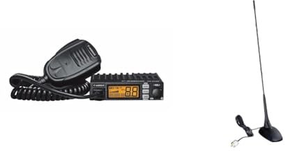 Albrecht AE 6120 VOX Mini CB-Funkgerät 12620, 4 Watt AM/FM & CB-Magnetantenne CBM-516, 65270, Strahlerlänger 44cm, mit 4 m Kabel und PL-Stecker