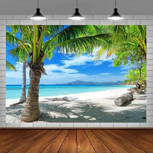 Tropischer Sommer Strand Fotografie Hintergründe Party Blauer Himmel Meer Hintergrund Für Outdoor Foto Requisiten Banner Poster
