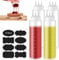 4 bottiglie da spremere, bottiglia da 1000 ml, con 3 ugelli a spruzzo, bottiglia per salsa con scala di misurazione, a prova di perdite, grande bottiglia da spremere per ketchup, salse maionese,