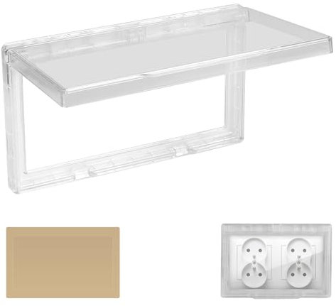CPROSP 1 Pieza Cubierta Toma Corriente Tipo 86, Tapa Enchufes Pared Caja, Caja Enchufe Interruptor Impermeable Pared, para Baño, Cocina, Exterior, Blanco